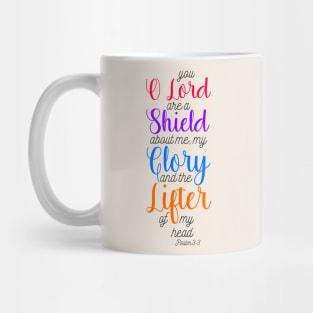 You o Lord are A shield Psalm 3:3 Scripture Bible Quote Mug